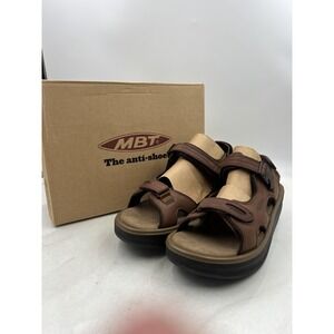 MBT Kisumu 2 Sandals Mens Size 11 Brown Leather Nubuck Rocker Walking Comfort